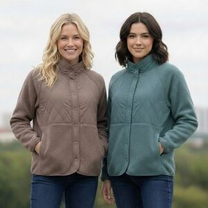 Gapfit Women's Fleece Sherpa Button Down Jacket Assorted Colours 2 Pack NWT